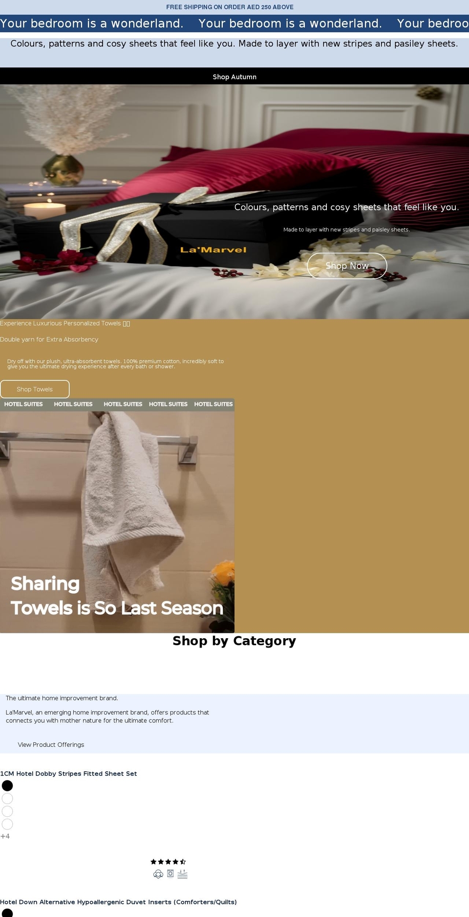 lamarvel.com shopify website screenshot