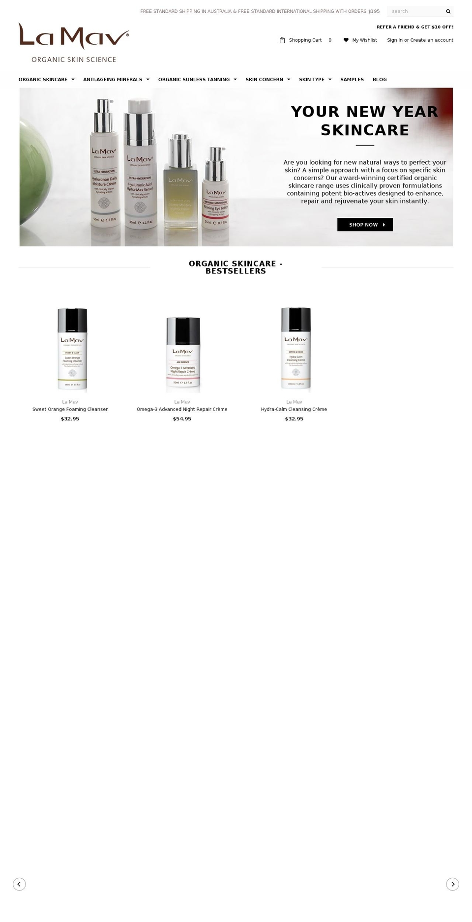 lamav.com shopify website screenshot