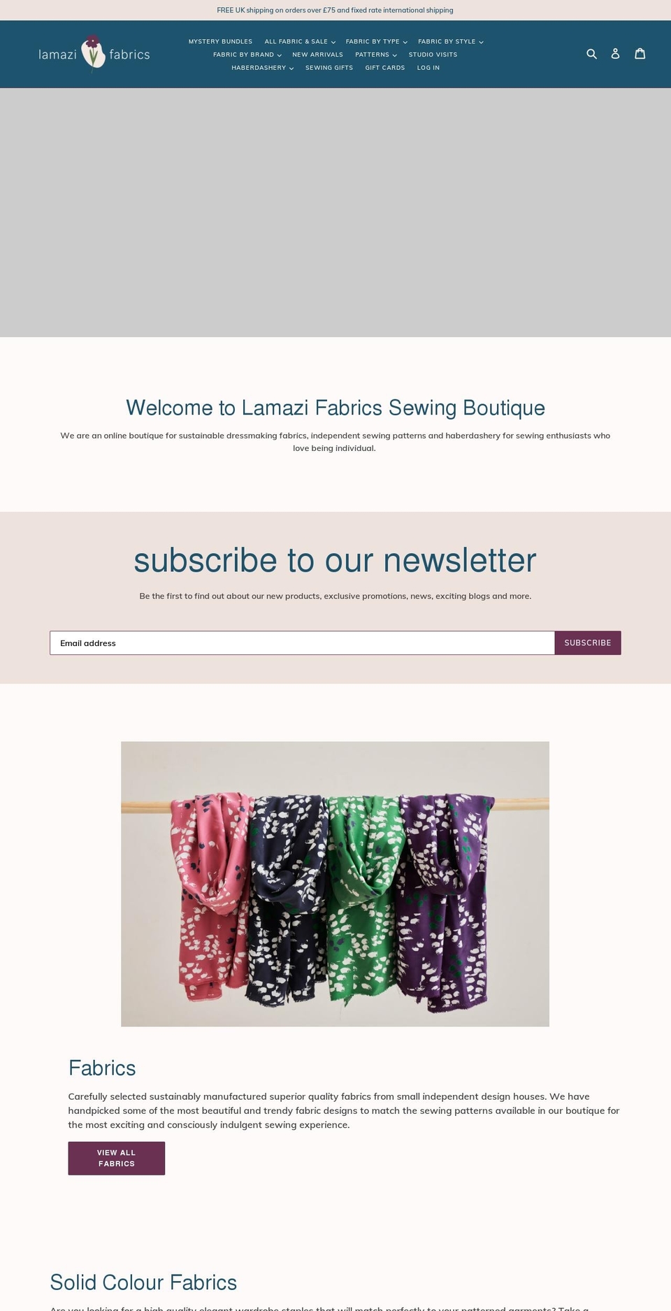 lamazifabrics.com shopify website screenshot