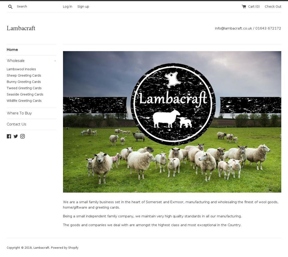 lambacraft.com shopify website screenshot