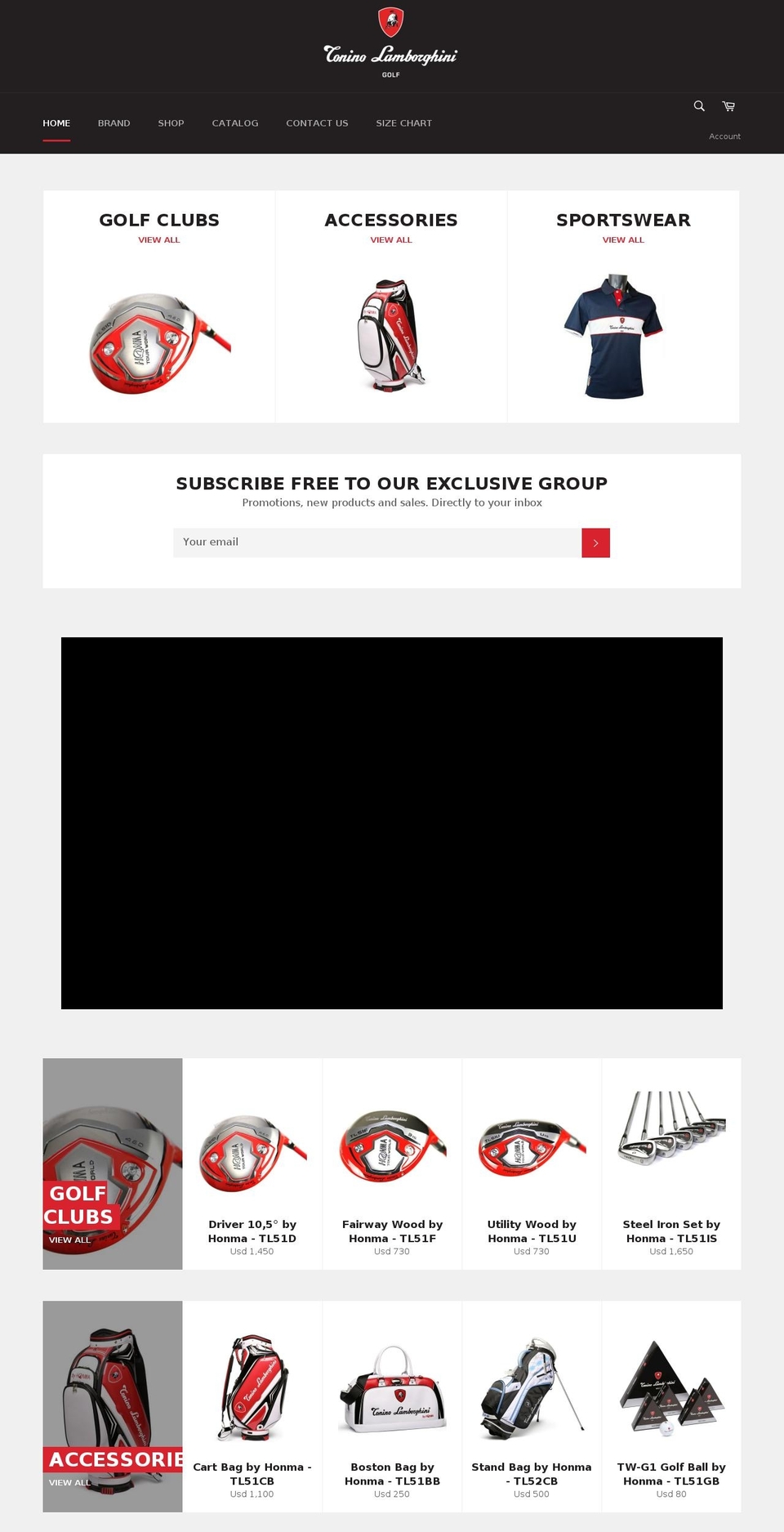 lamborghini-golf.com — Shopify storefront screenshot