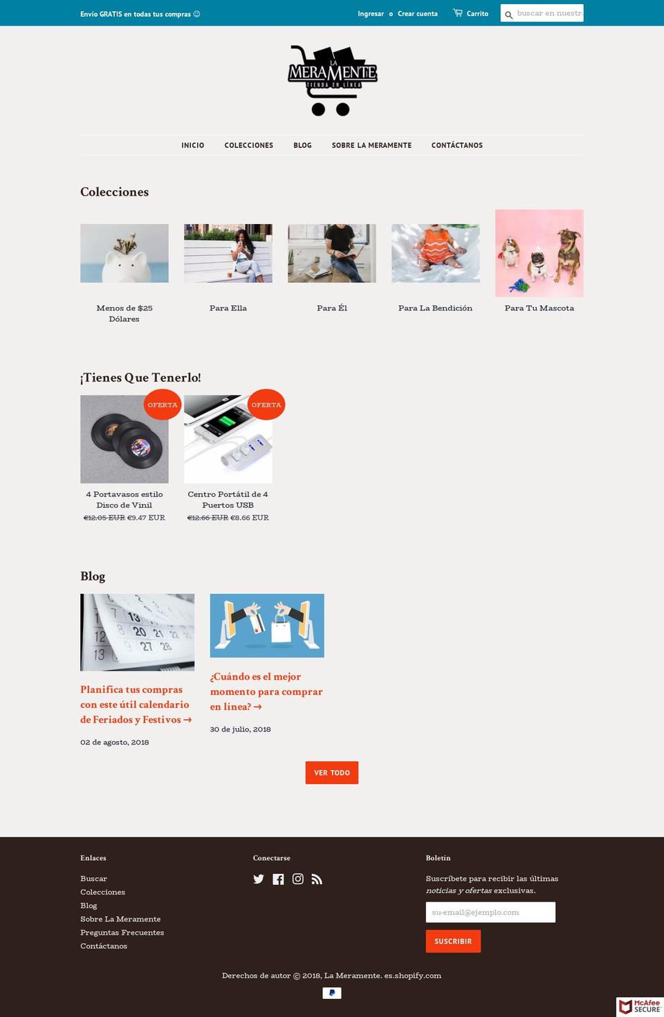 lameramente.com — Shopify storefront screenshot