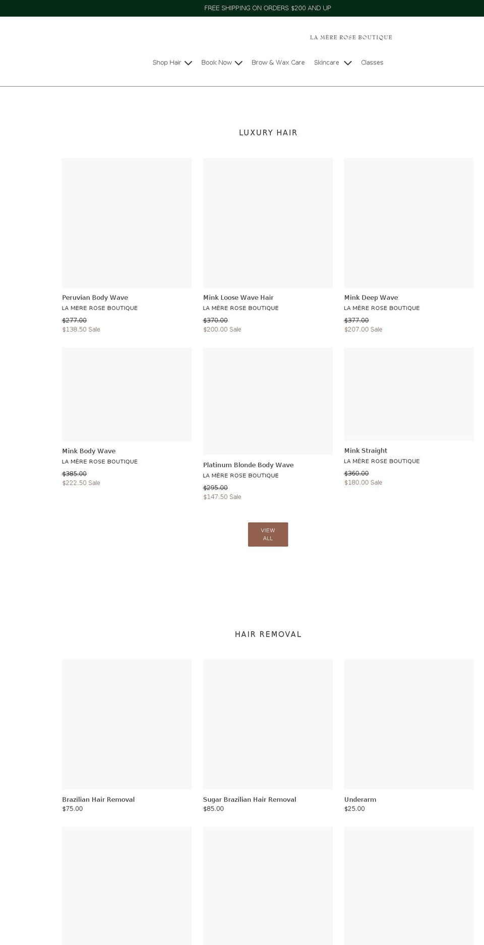 lamereroseboutique.com shopify website screenshot