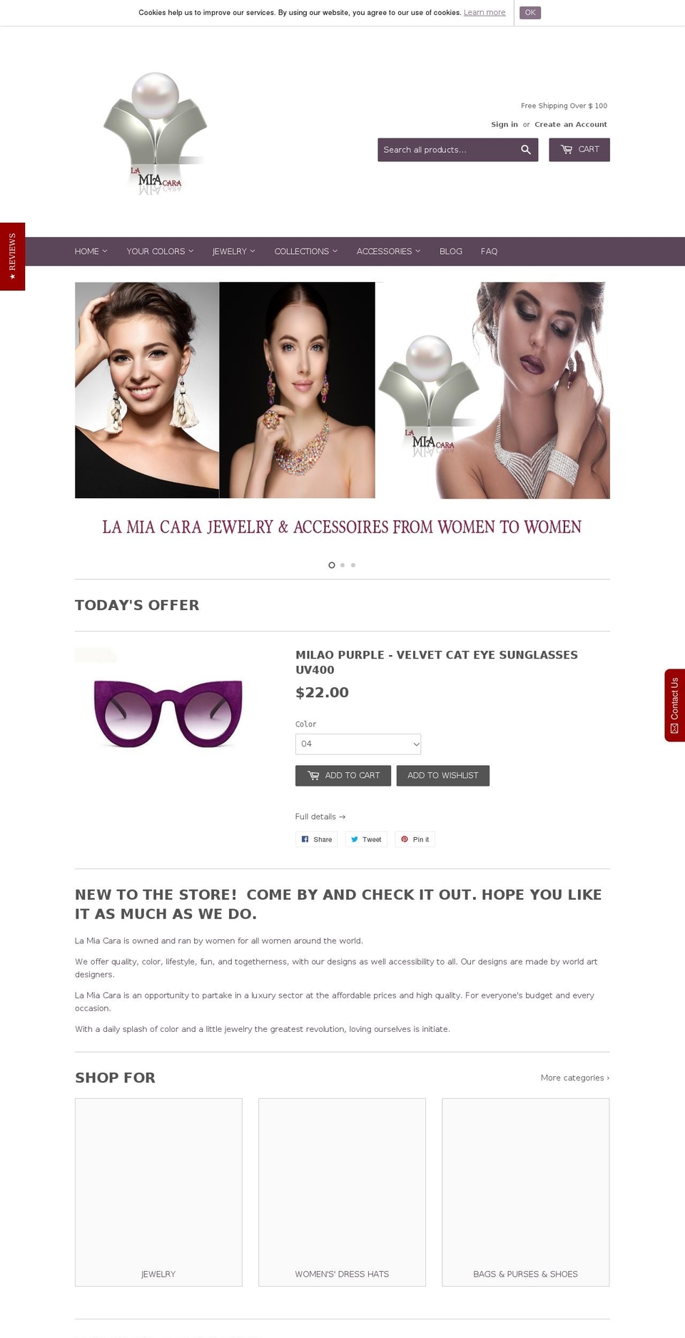 lamiacarajewels.com — Shopify storefront screenshot