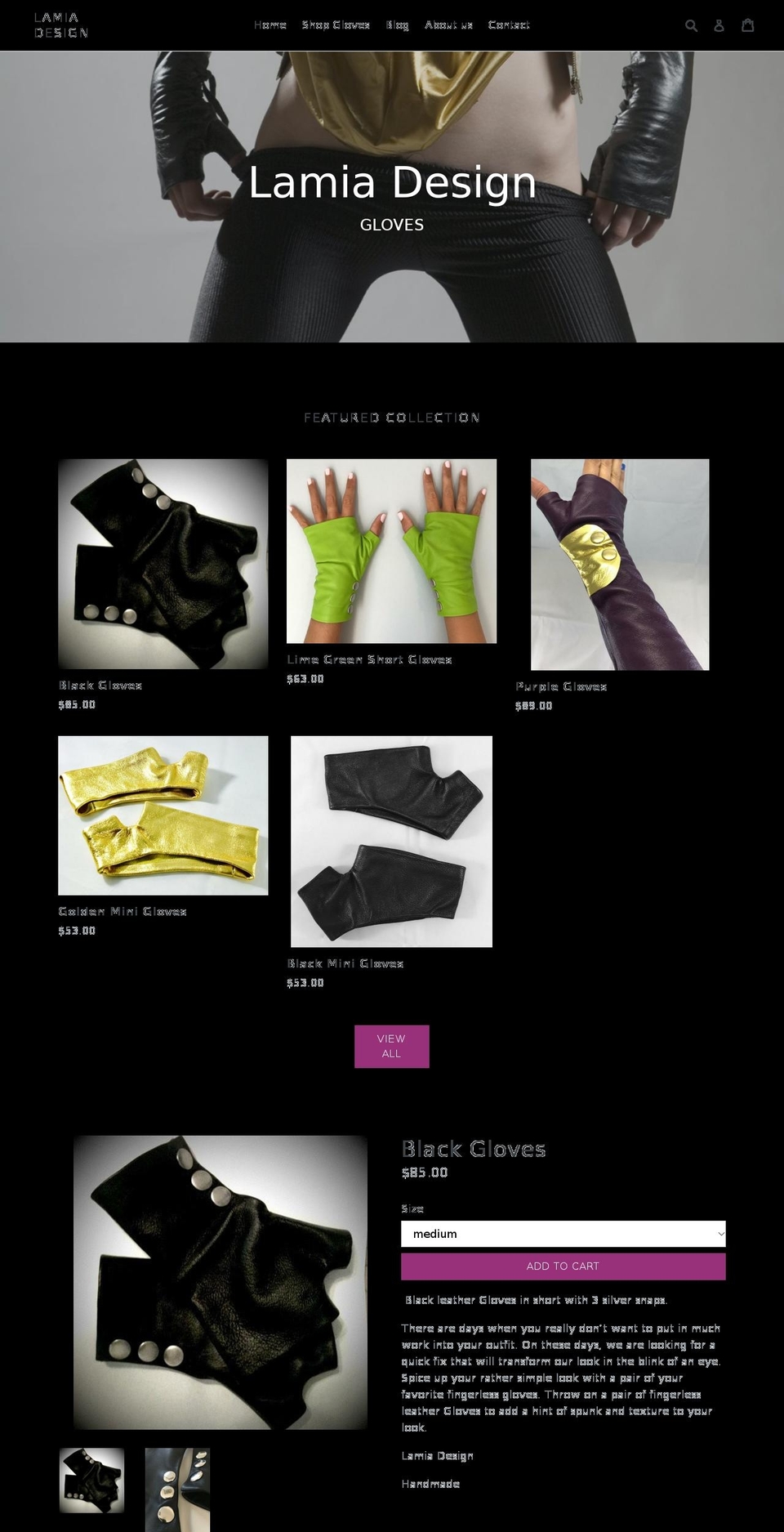 lamiadesign.com shopify website screenshot