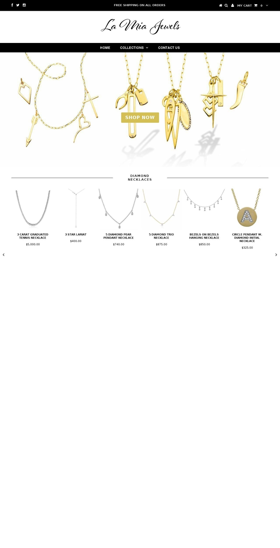 lamiajewels.com shopify website screenshot