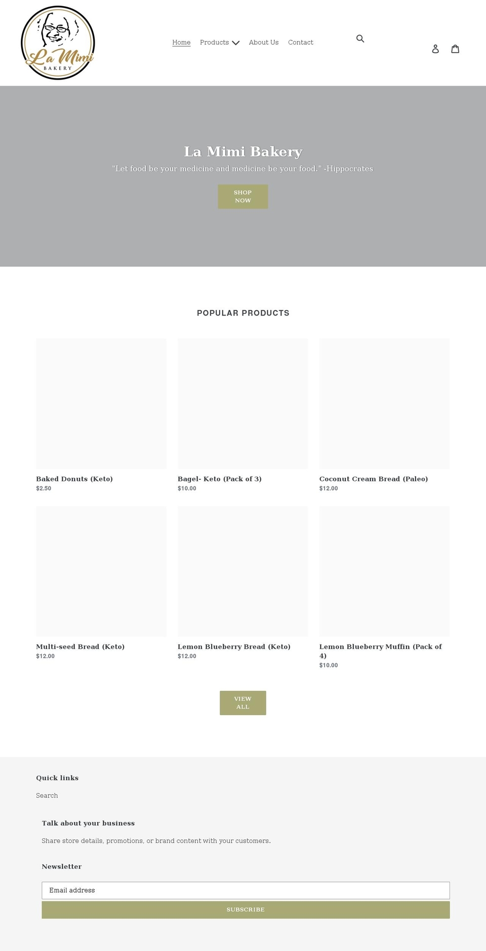 lamimibakery.com shopify website screenshot