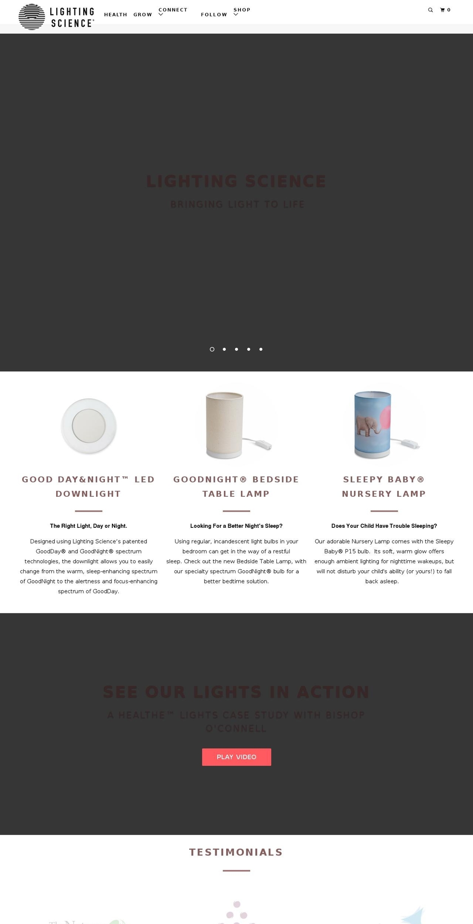 laminalighting.org shopify website screenshot