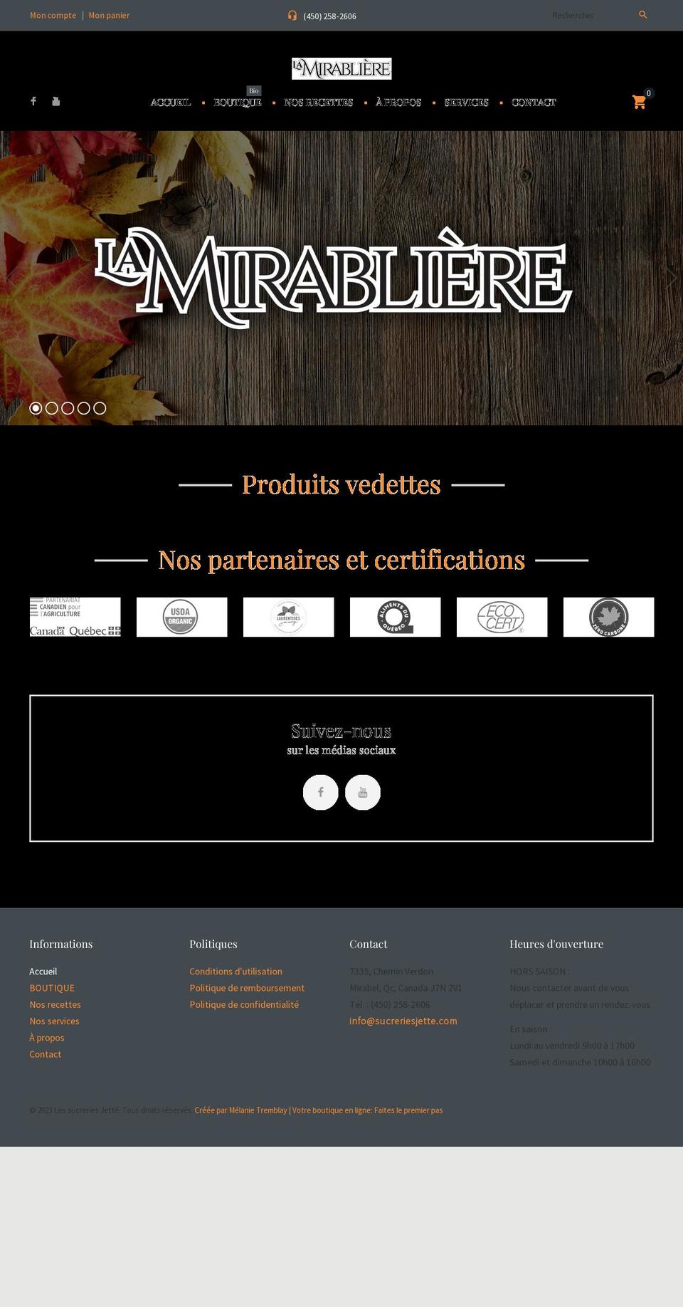 lamirabliere.com shopify website screenshot