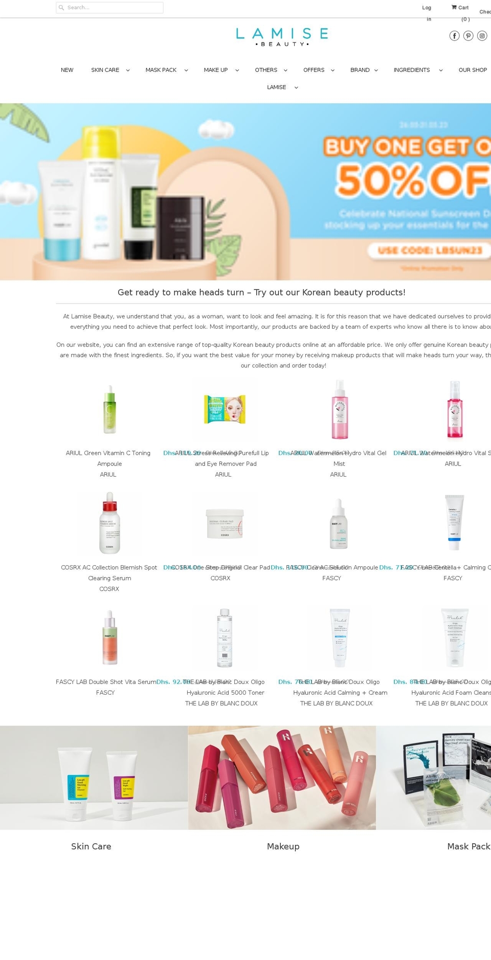 lamisebeauty.com shopify website screenshot