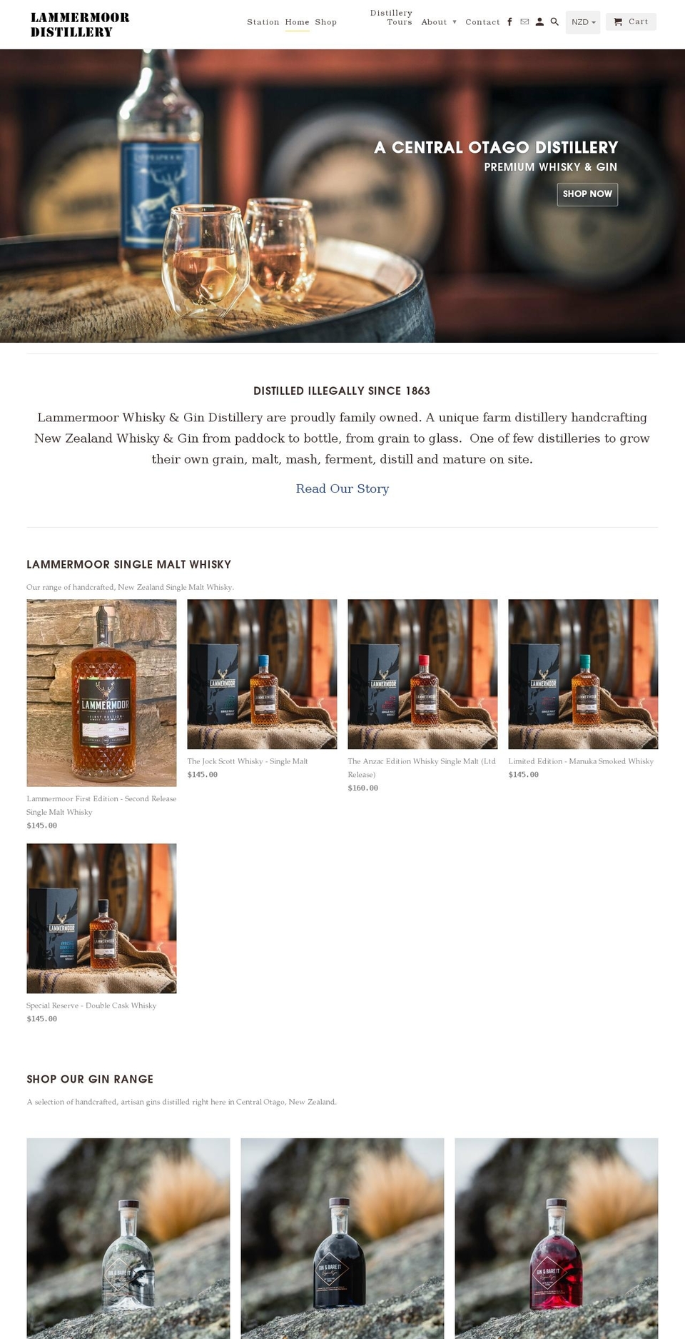 lammermoordistillery.com shopify website screenshot