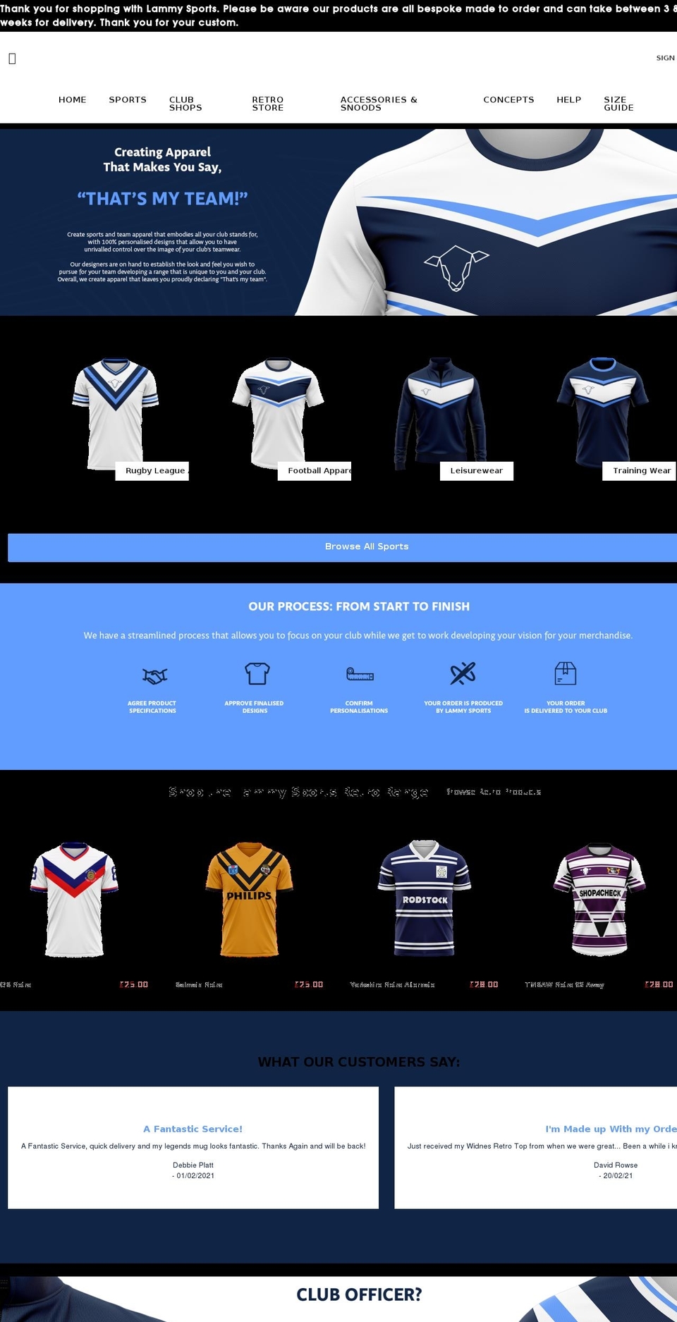 lammysports.com shopify website screenshot