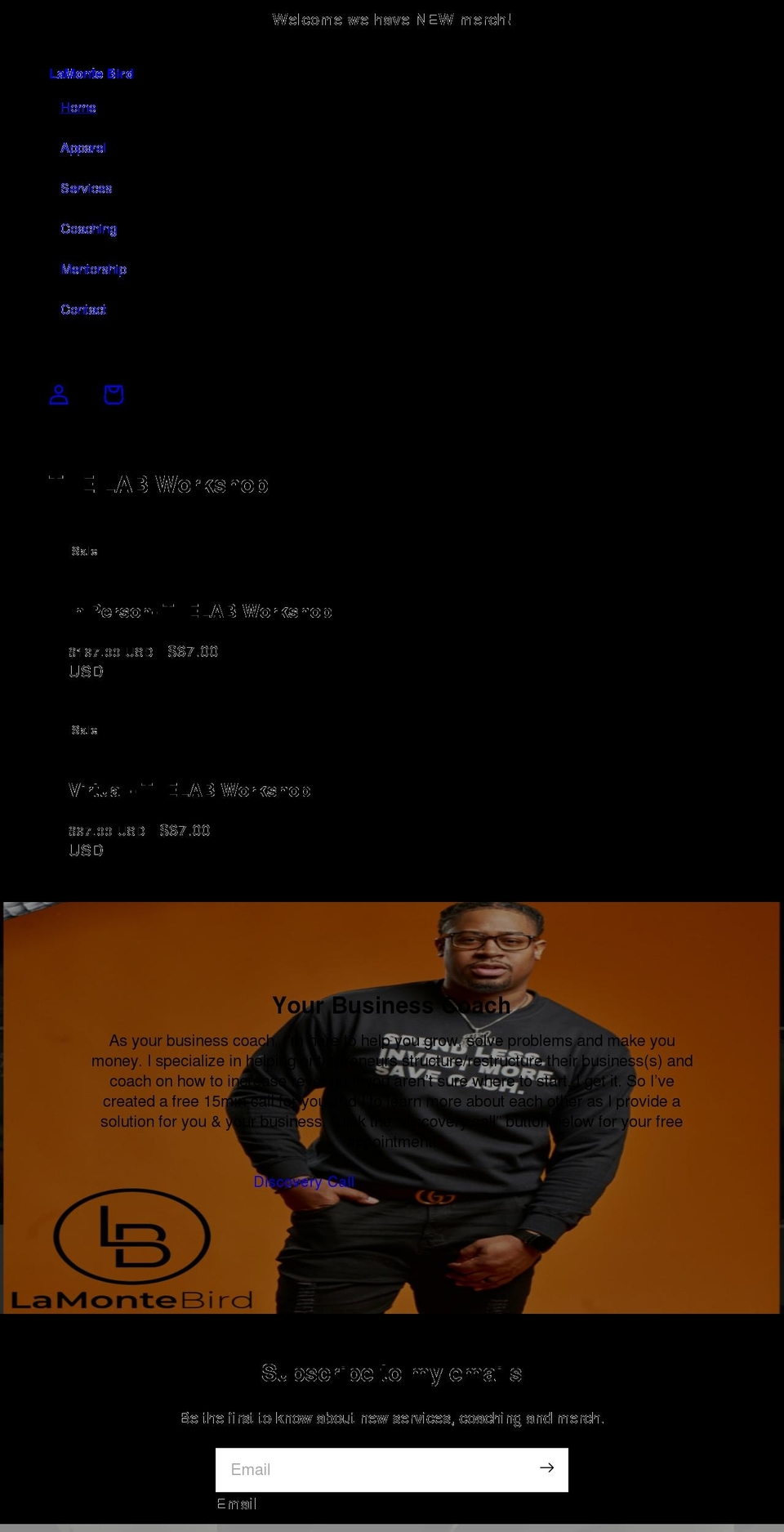 lamontebird.com shopify website screenshot