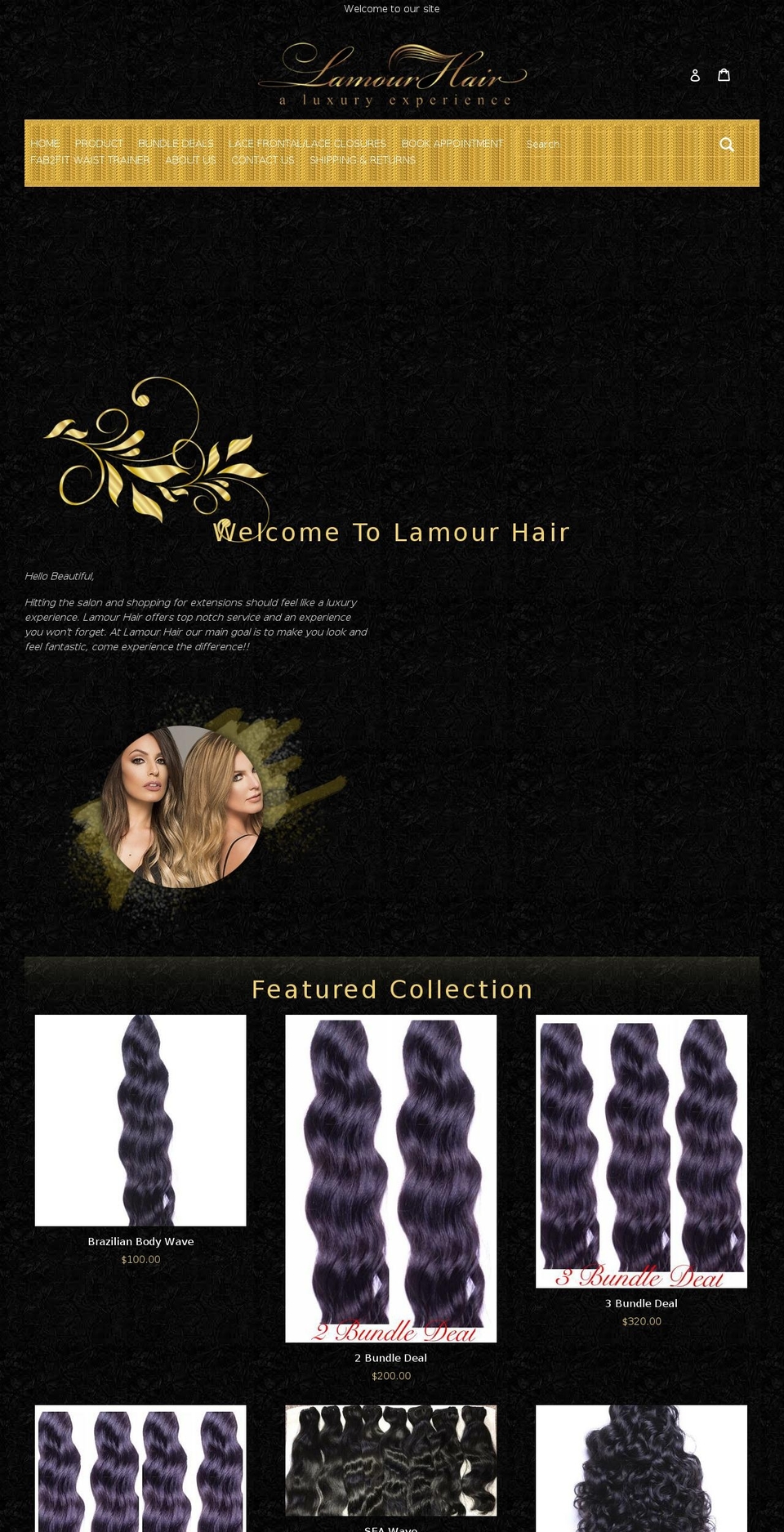 lamourhair.salon shopify website screenshot