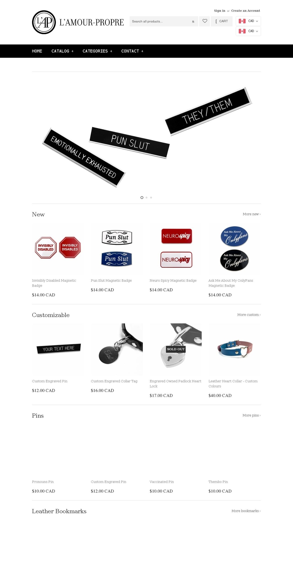 lamourpropre.ca shopify website screenshot