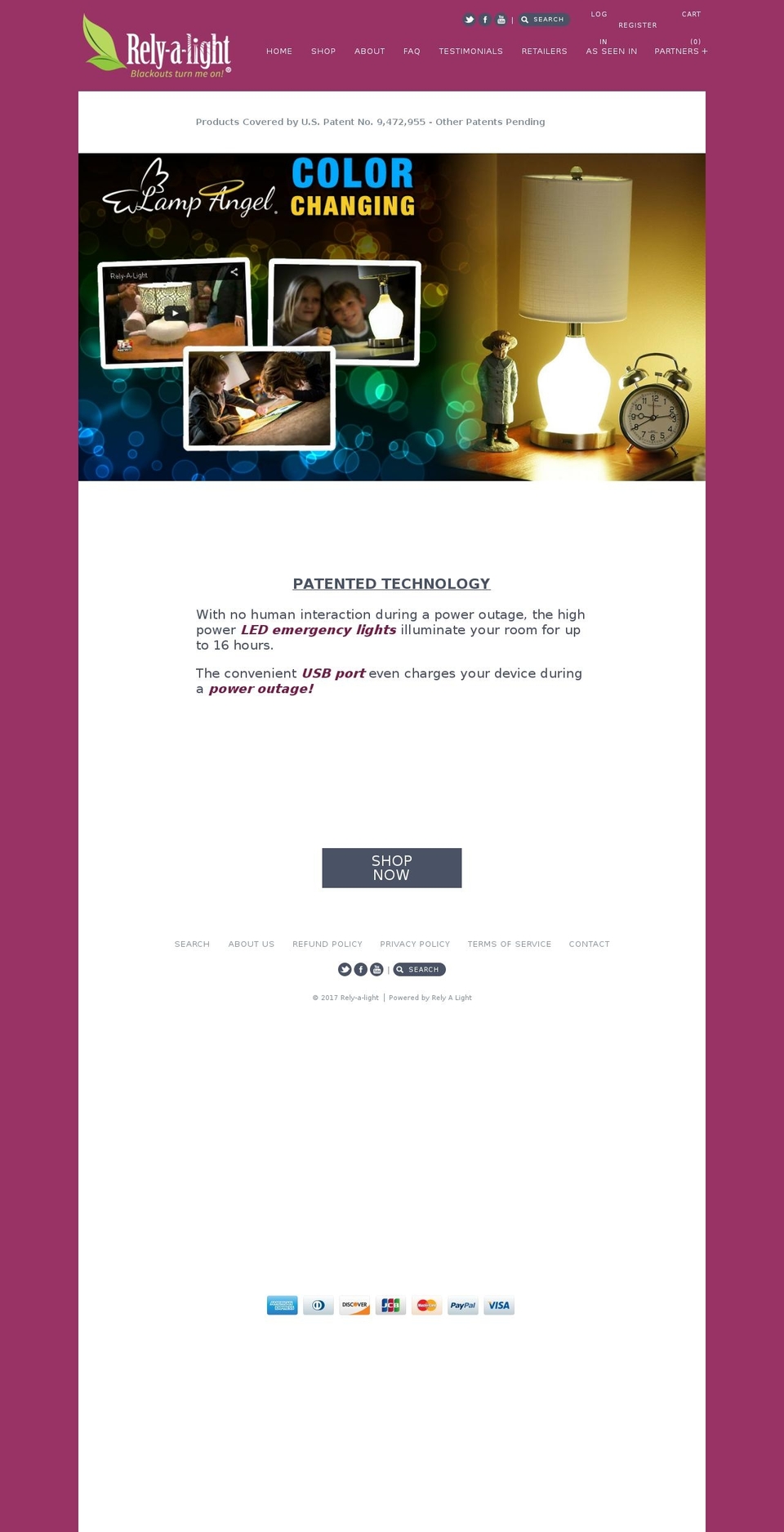 lampangel.com shopify website screenshot