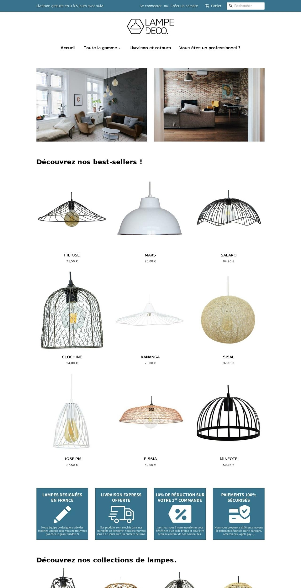 lampedeco.com — Shopify storefront screenshot