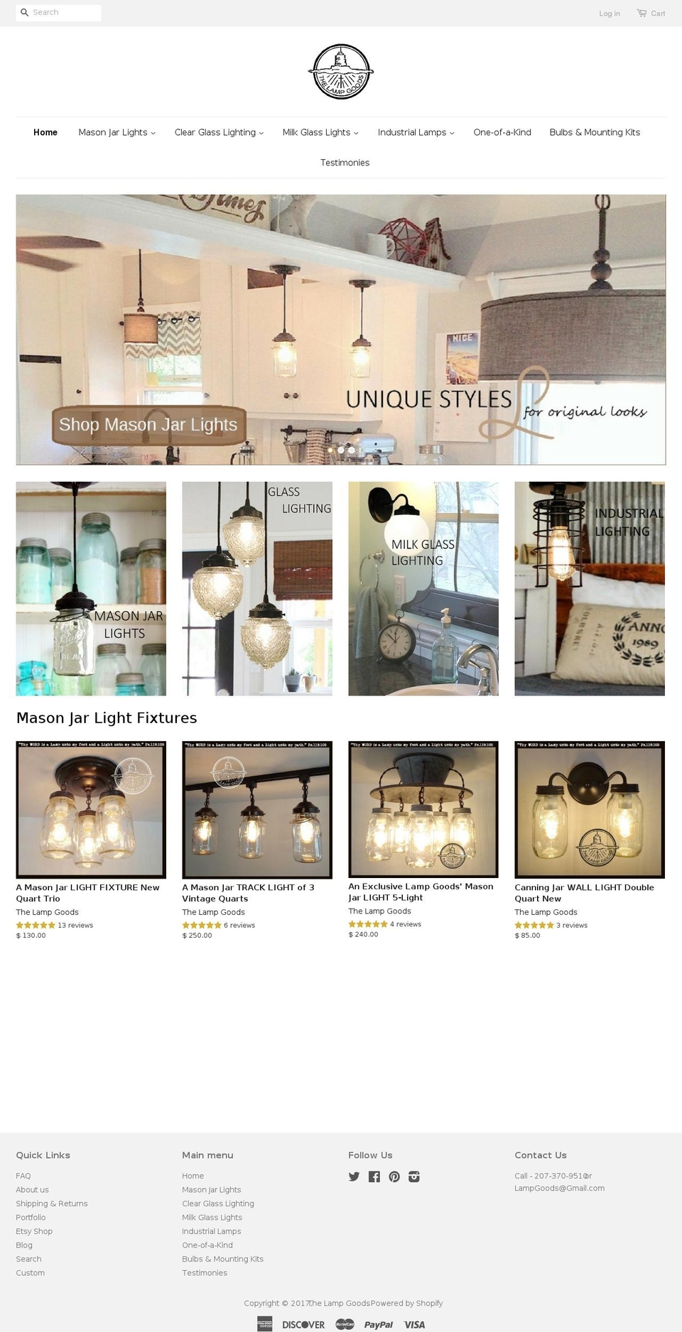 lampgoodsinc.com shopify website screenshot