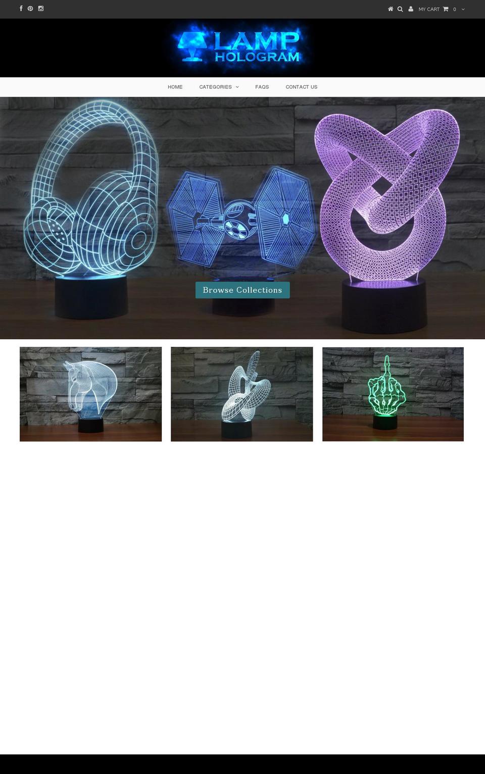 lamphologram.com shopify website screenshot