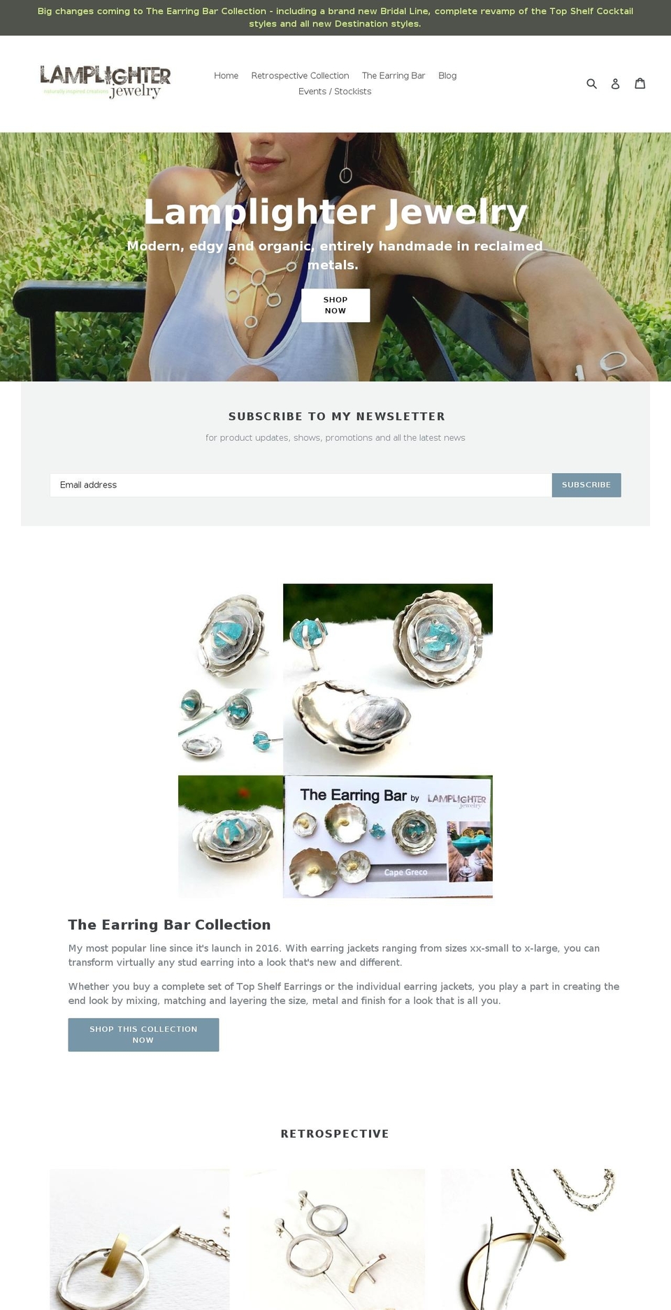 lamplighterjewelry.com shopify website screenshot