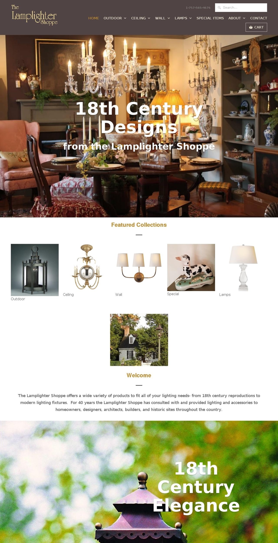 lamplightershoppe.com shopify website screenshot