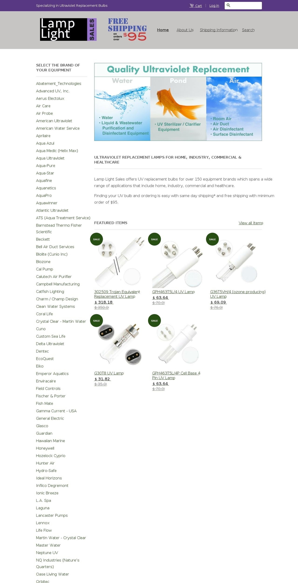 lamplightsales.com shopify website screenshot