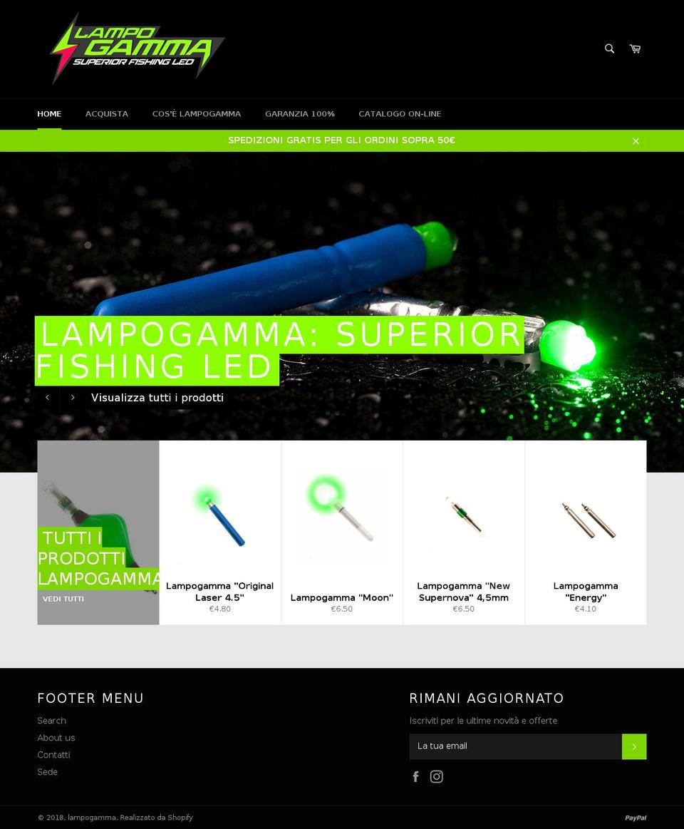 lampogamma.com shopify website screenshot