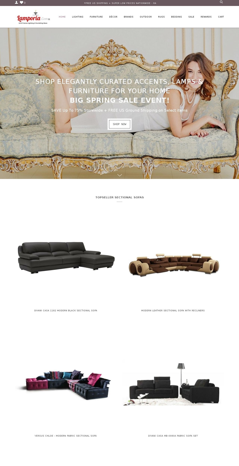 lamporia.com shopify website screenshot