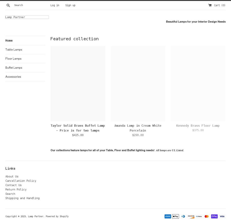 lamppartner.com shopify website screenshot