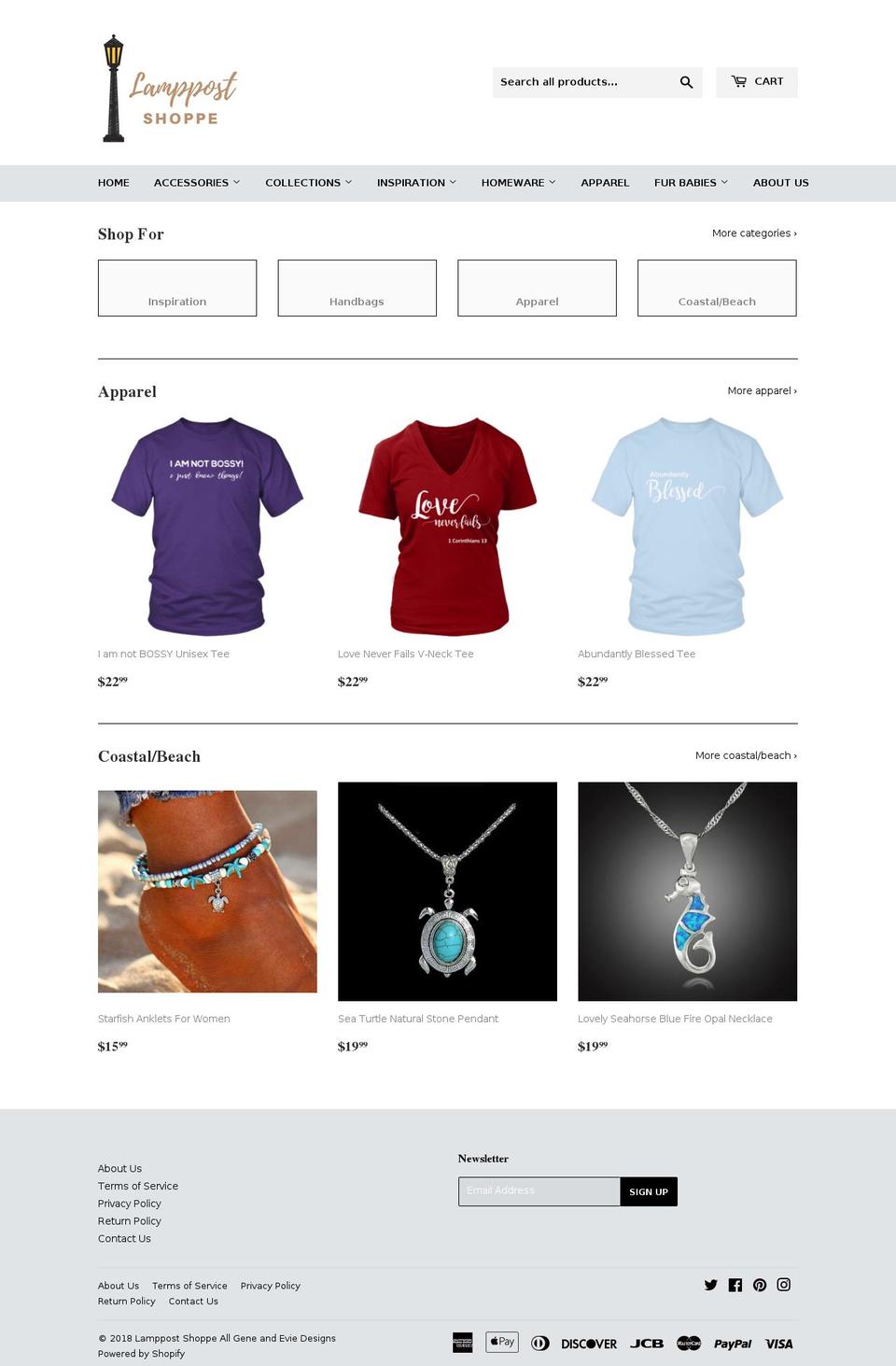 lamppostshoppe.com — Shopify storefront screenshot