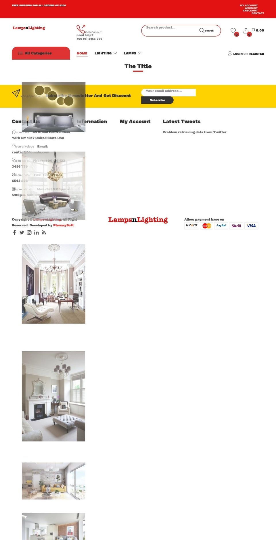 lampsnlighting.com — Shopify storefront screenshot