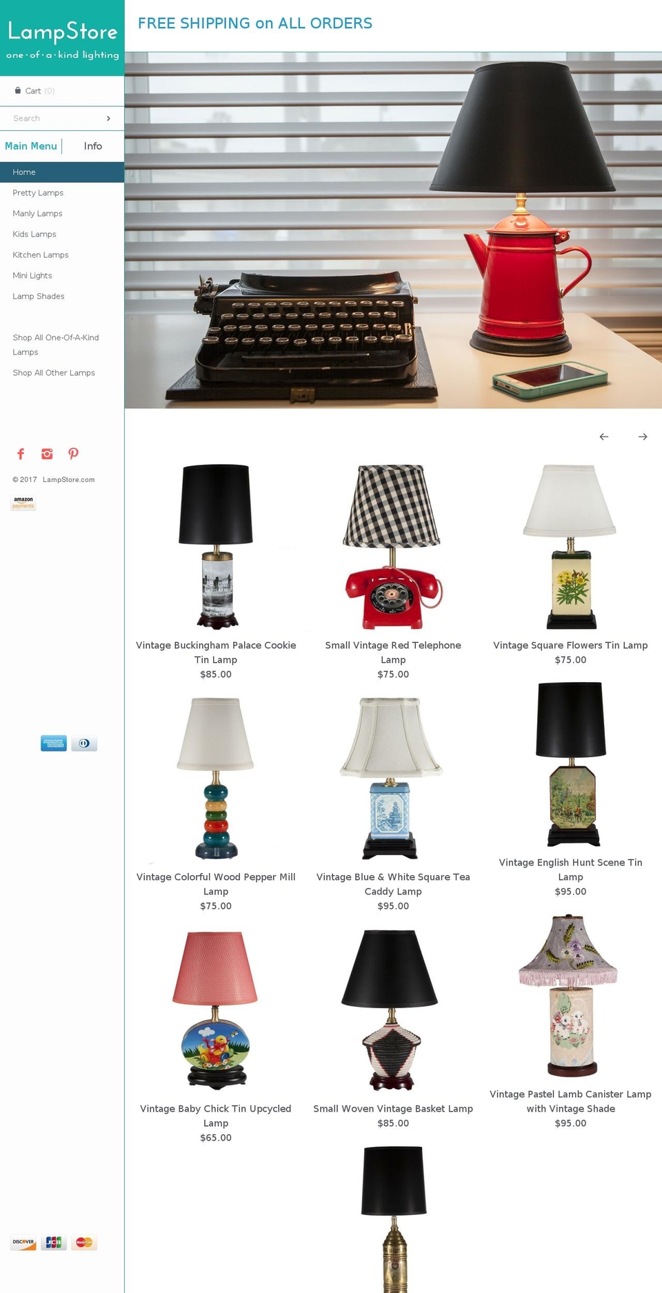 Masonry Shopify theme site example lampstore.com