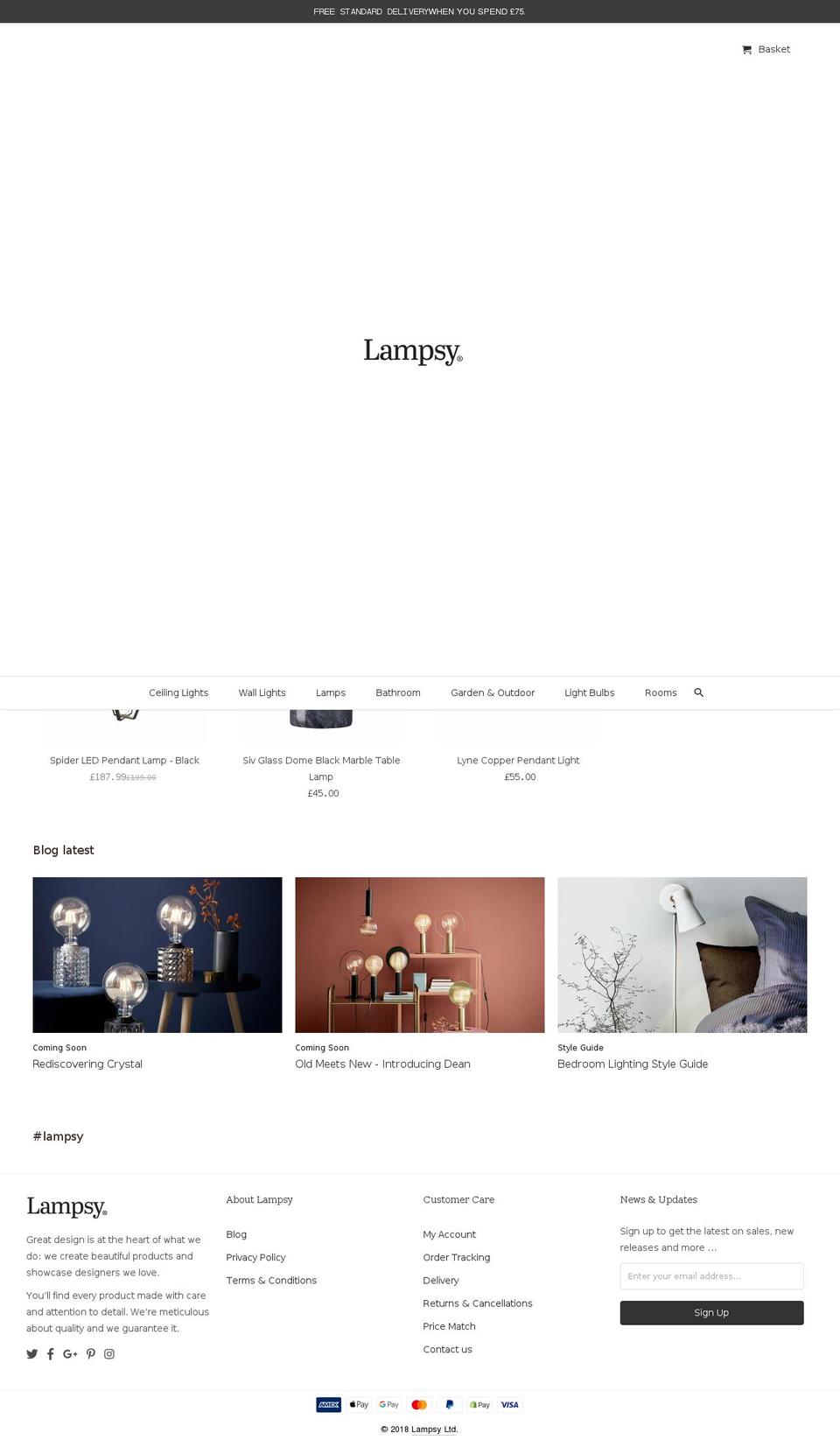 lampsy.co.uk shopify website screenshot