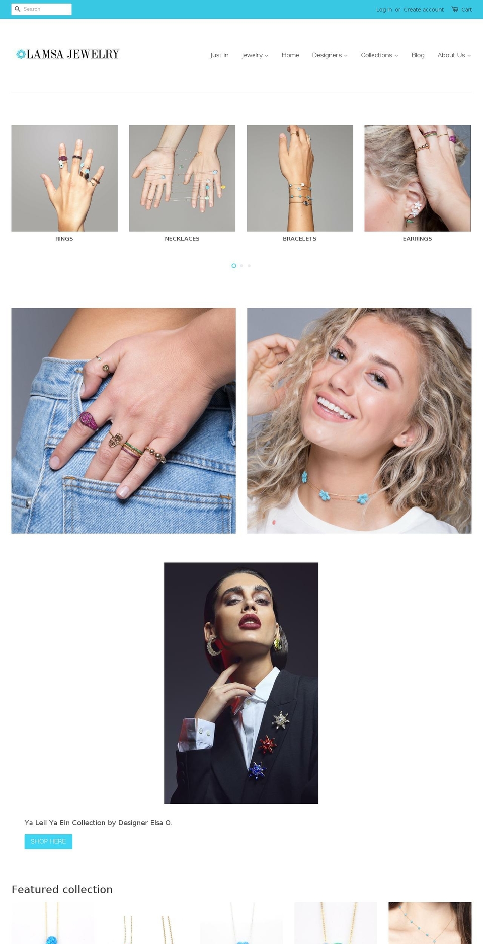 lamsajewelry.com shopify website screenshot
