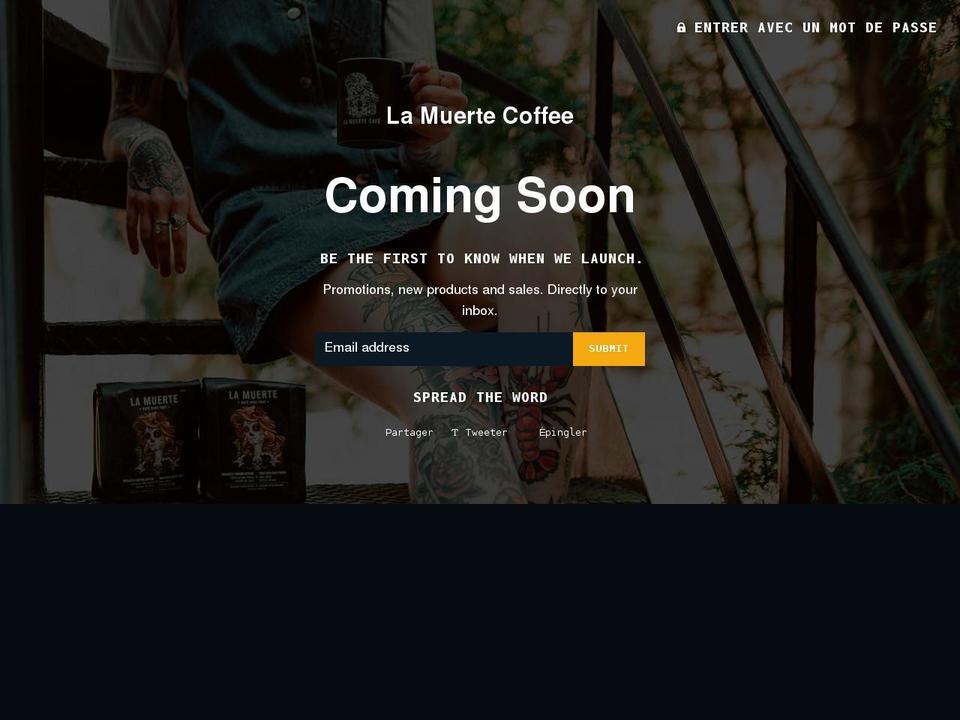 lamuertecoffee.com shopify website screenshot