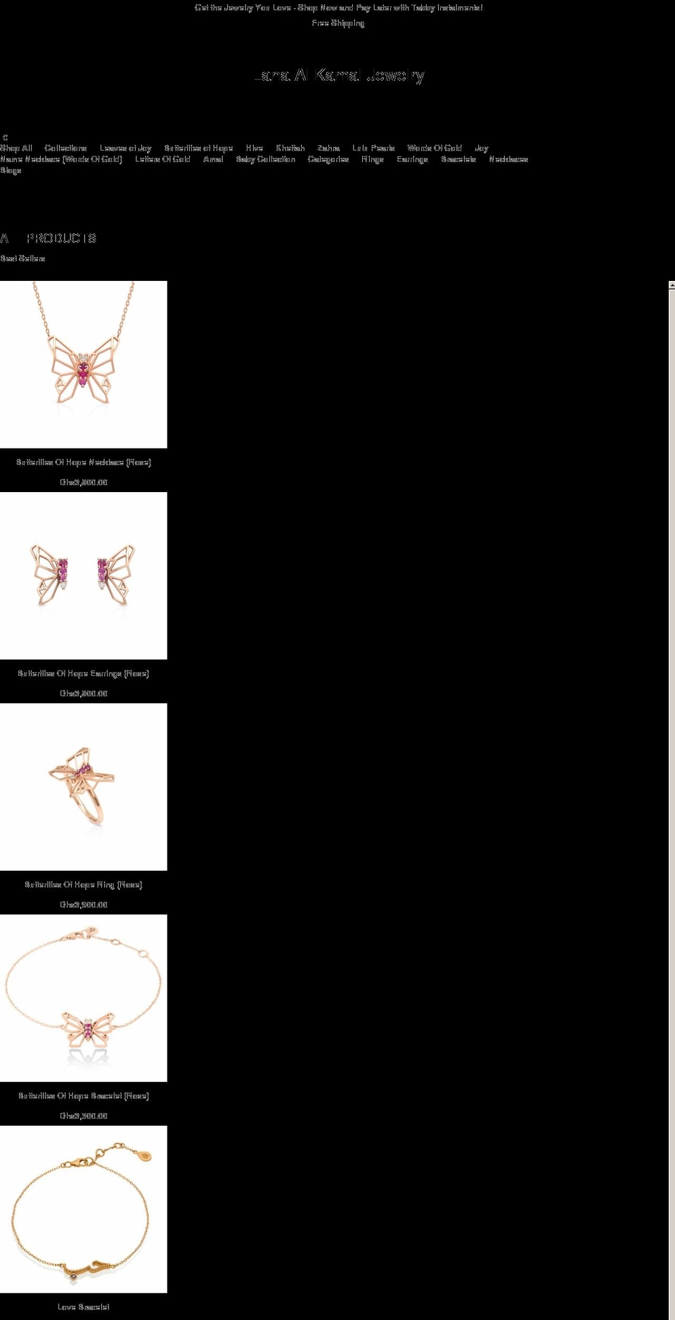 lanaalkamaljewelry.com shopify website screenshot