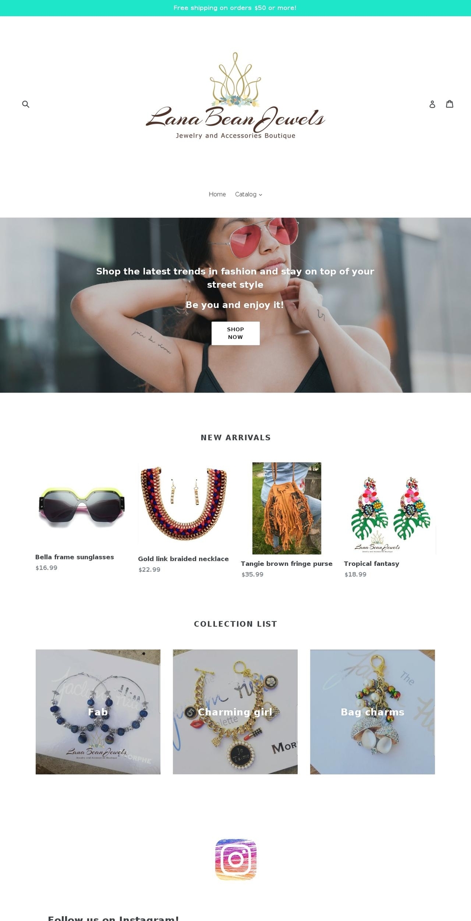 lanabeanjewels.com — Shopify storefront screenshot