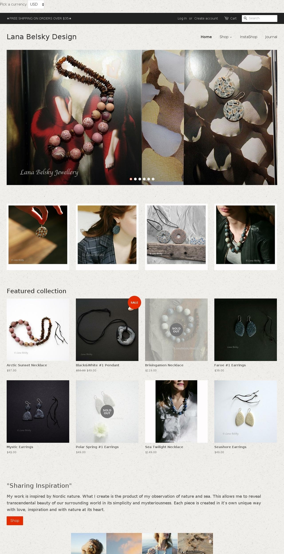 lanabelsky.com shopify website screenshot