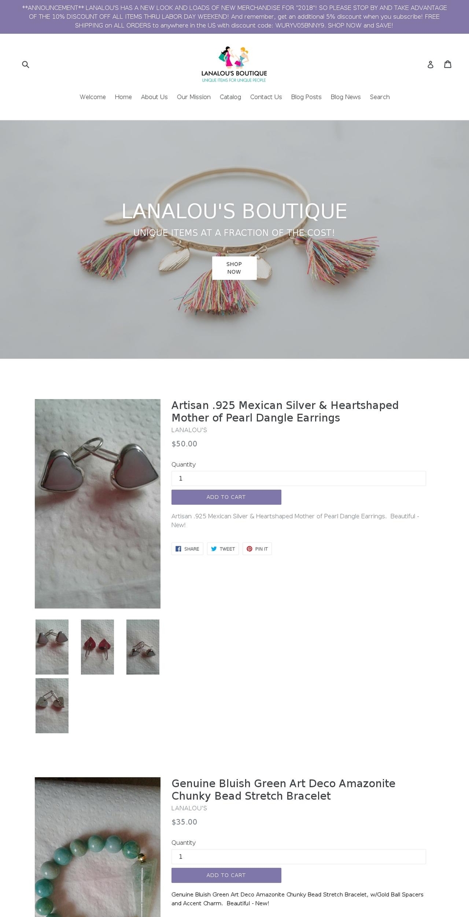 lanalous.boutique shopify website screenshot