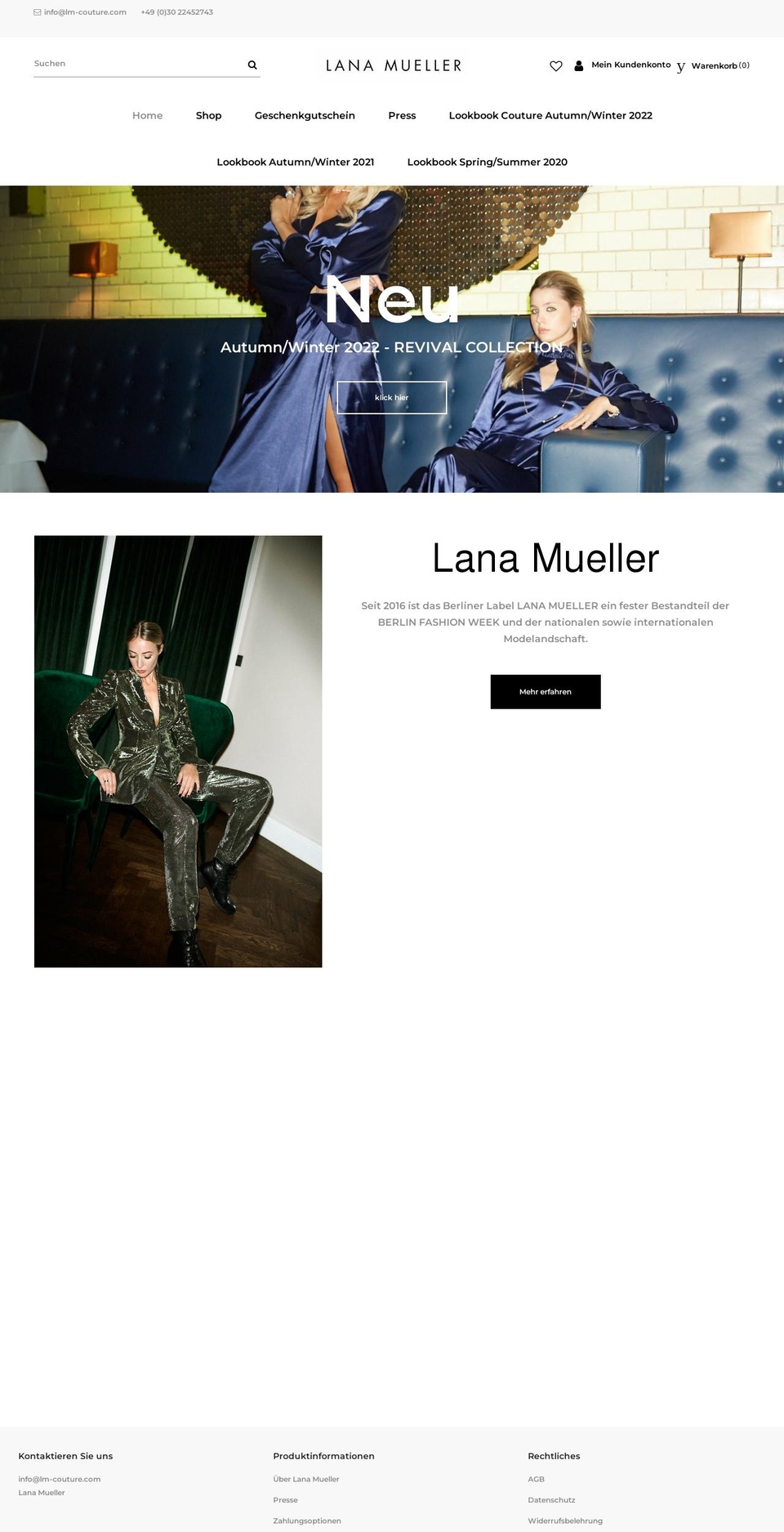 lanamueller.com shopify website screenshot