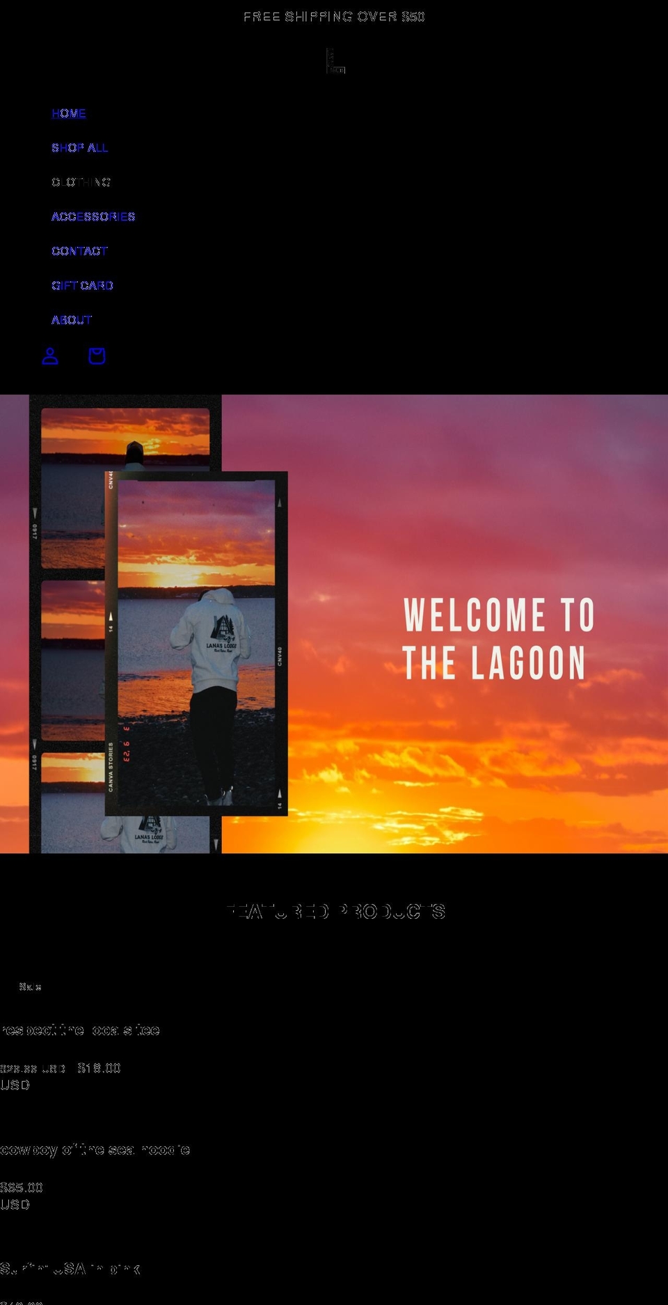 lanaslagoon.com shopify website screenshot