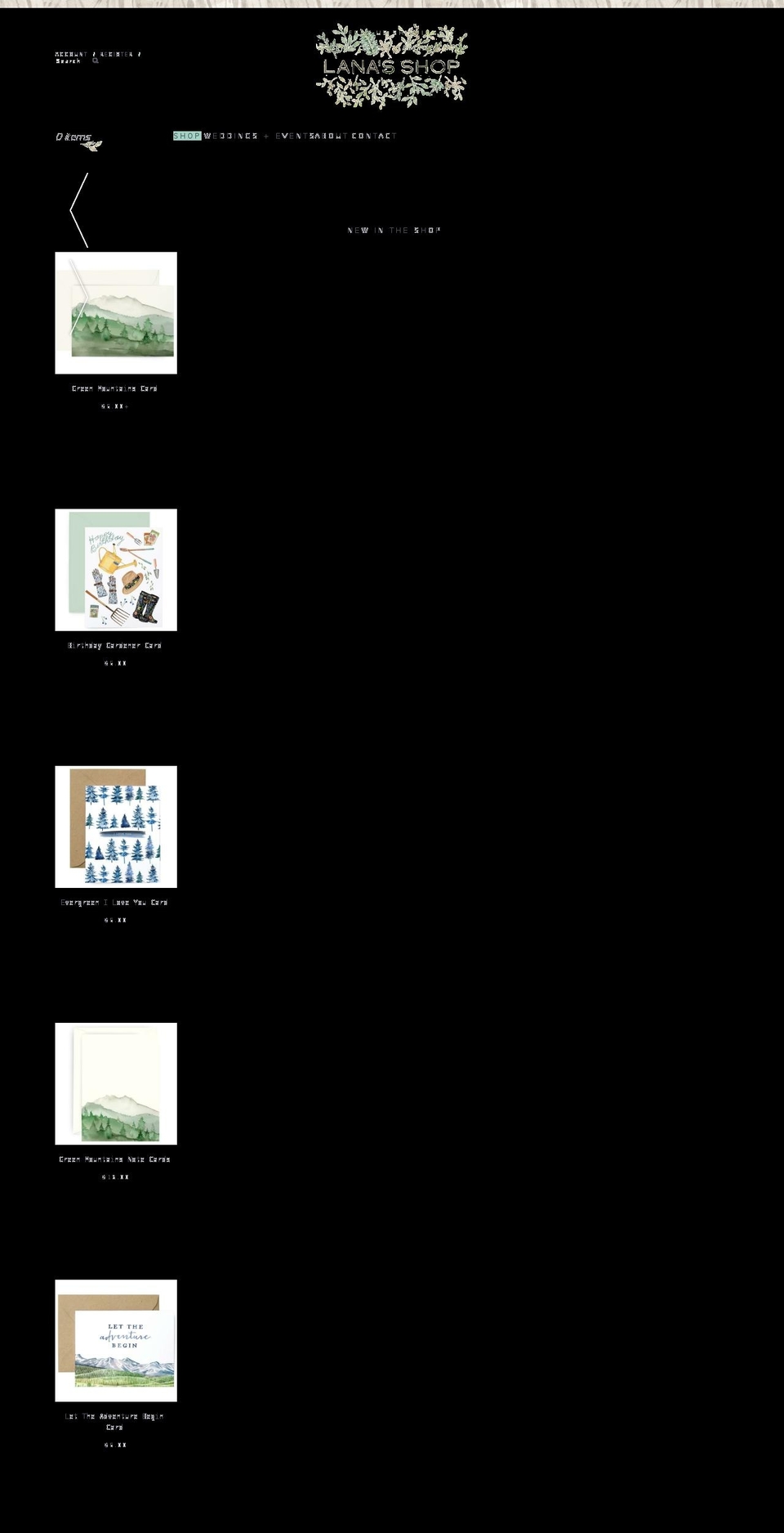 lanasshop.com shopify website screenshot