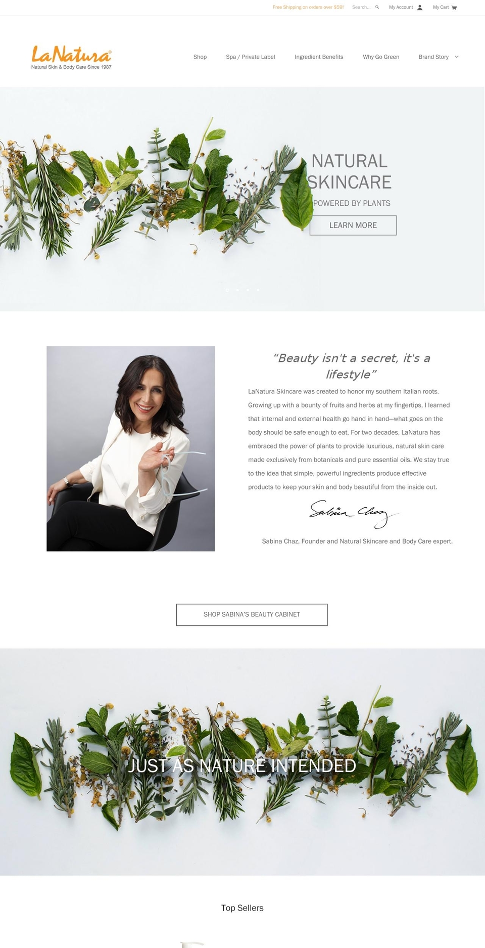 lanatura.us shopify website screenshot