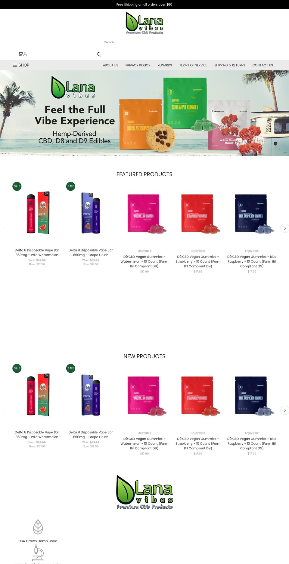 lanavibes.com shopify website screenshot