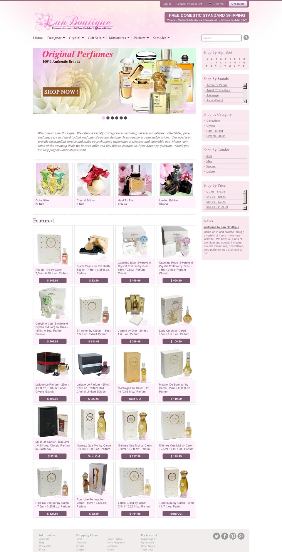 lanboutique.com shopify website screenshot