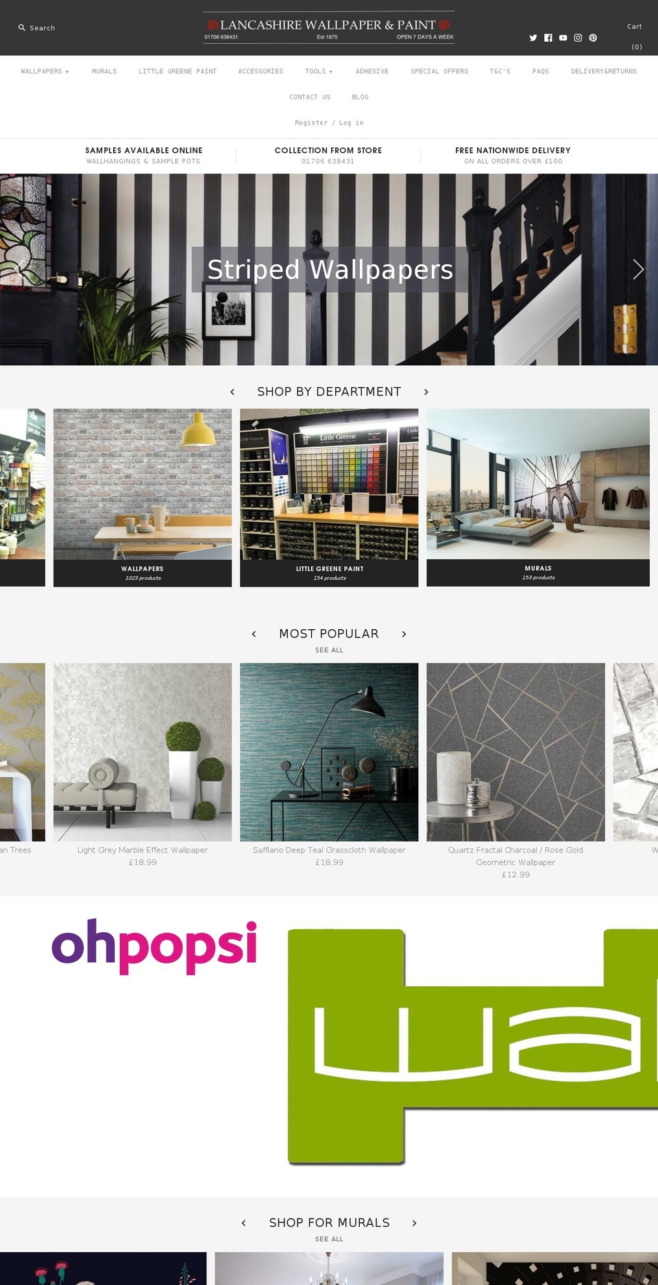 lancashirewallpaper.com — Shopify storefront screenshot