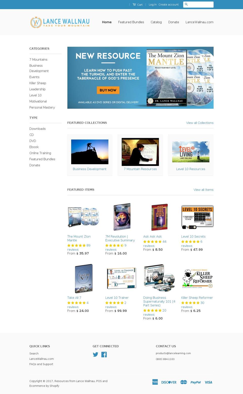 lance-learning.myshopify.com shopify website screenshot