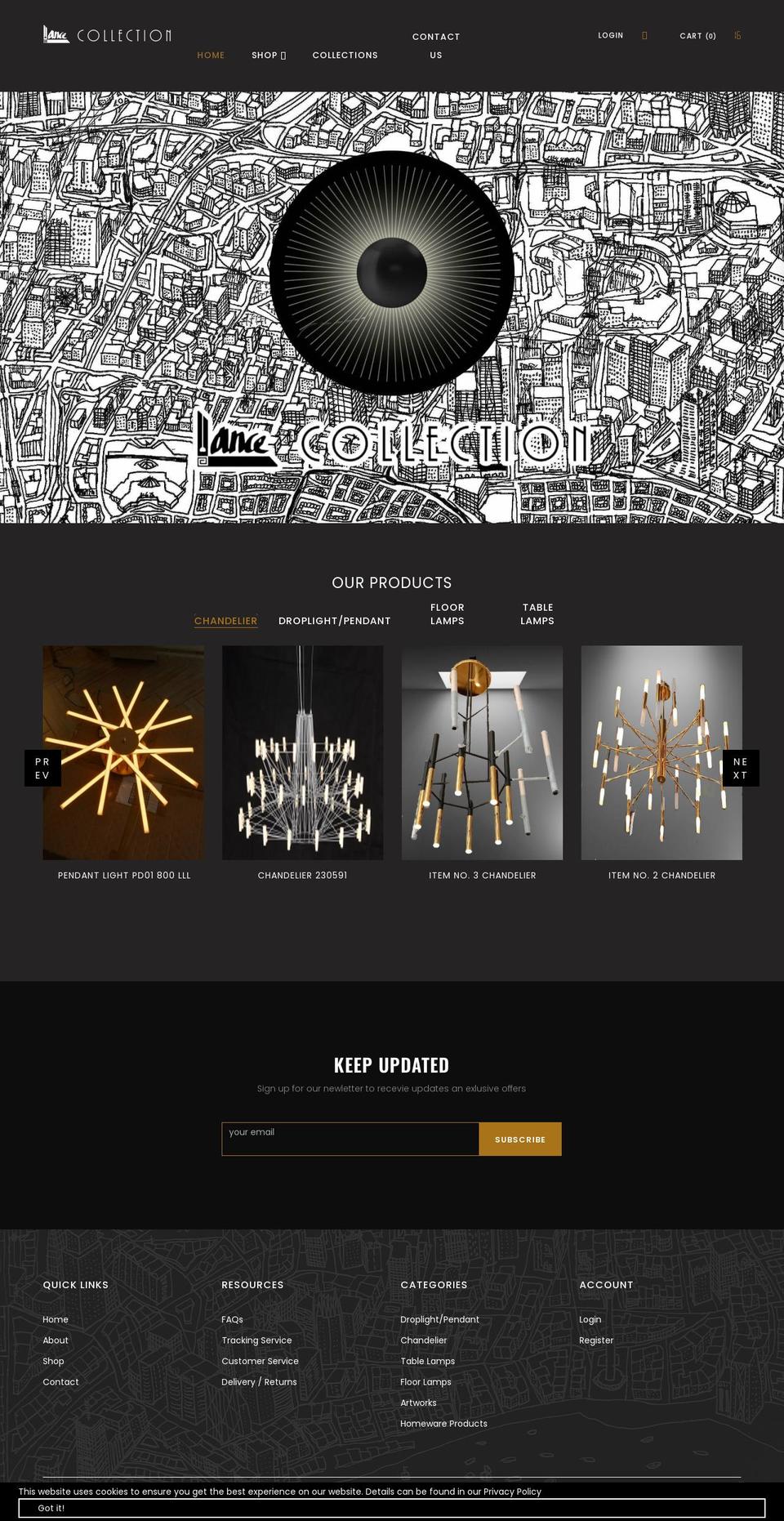 lancecollection.com shopify website screenshot