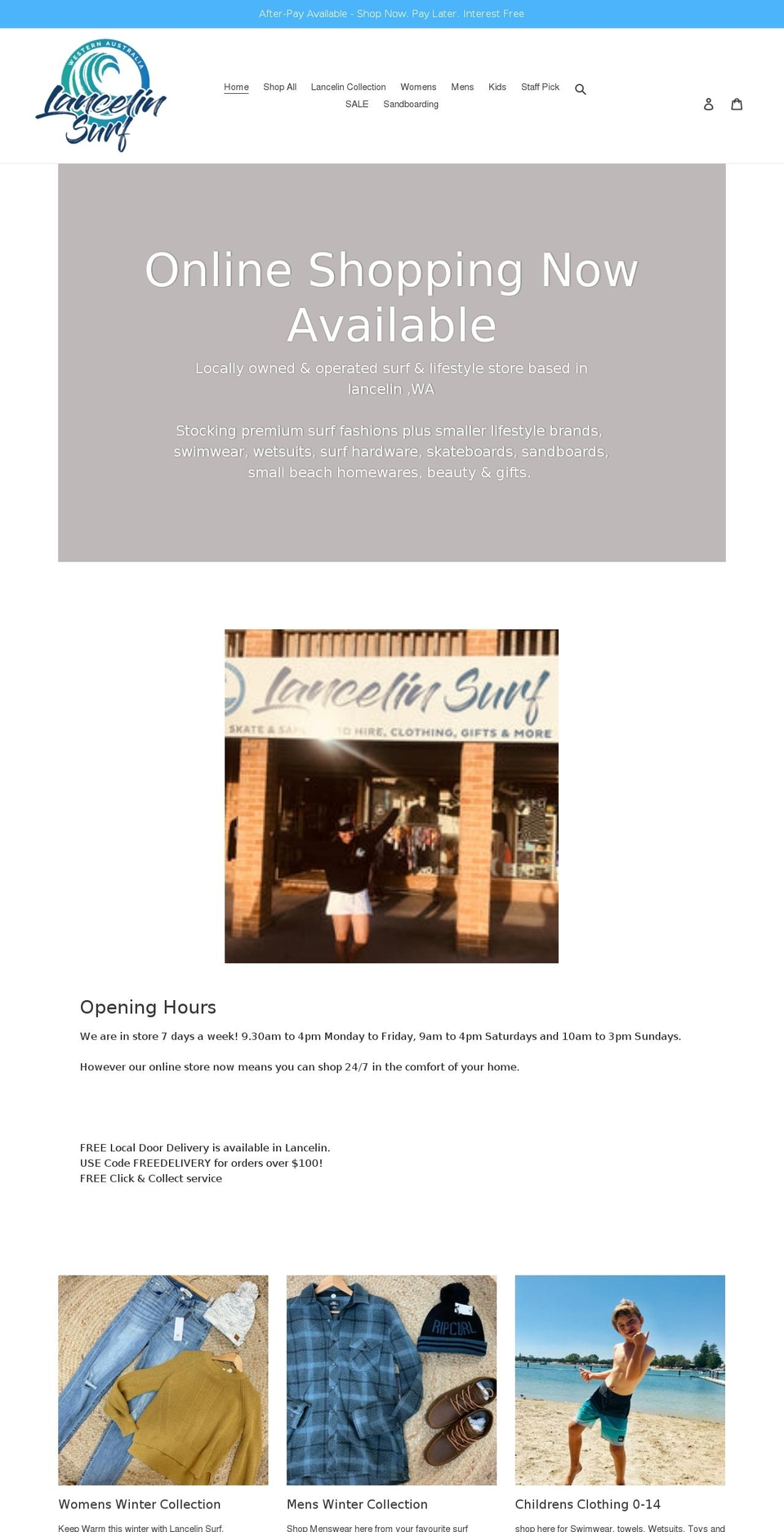 lancelinsurf.com shopify website screenshot