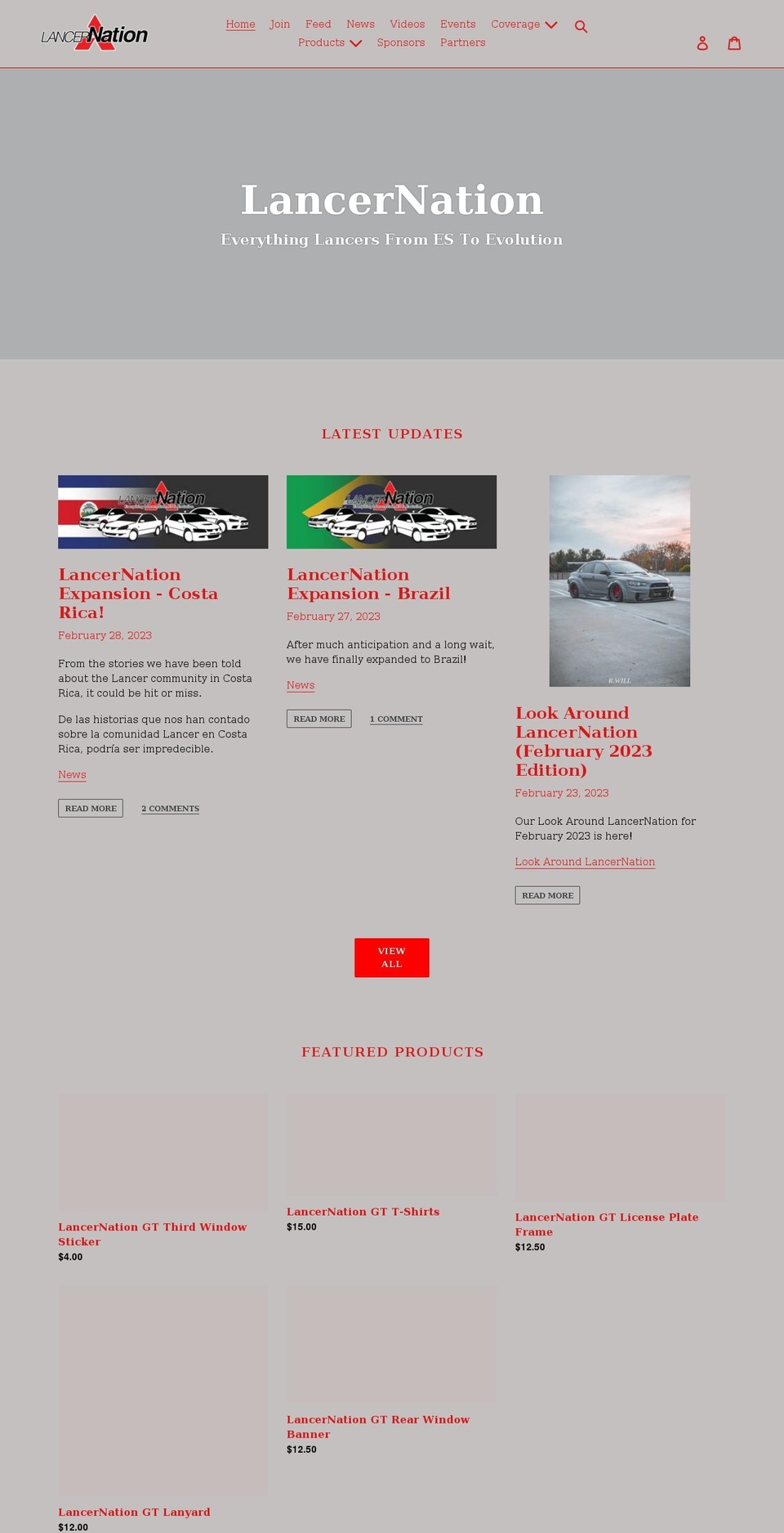 lancernation.net shopify website screenshot